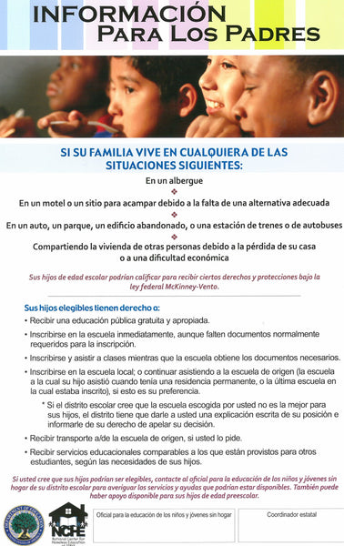 Educational Rights Poster for Parents (Spanish)